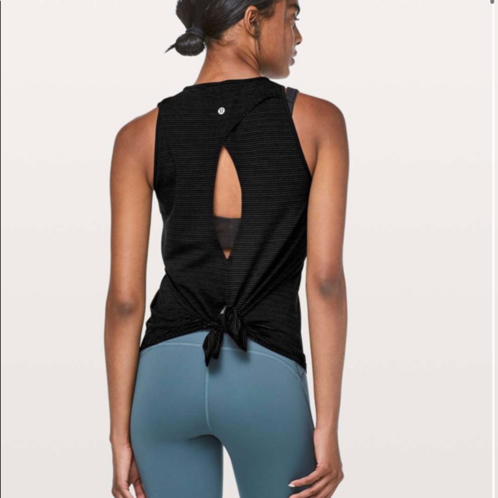 lululemon athletica Black Sleeveless Tie-Back Tank